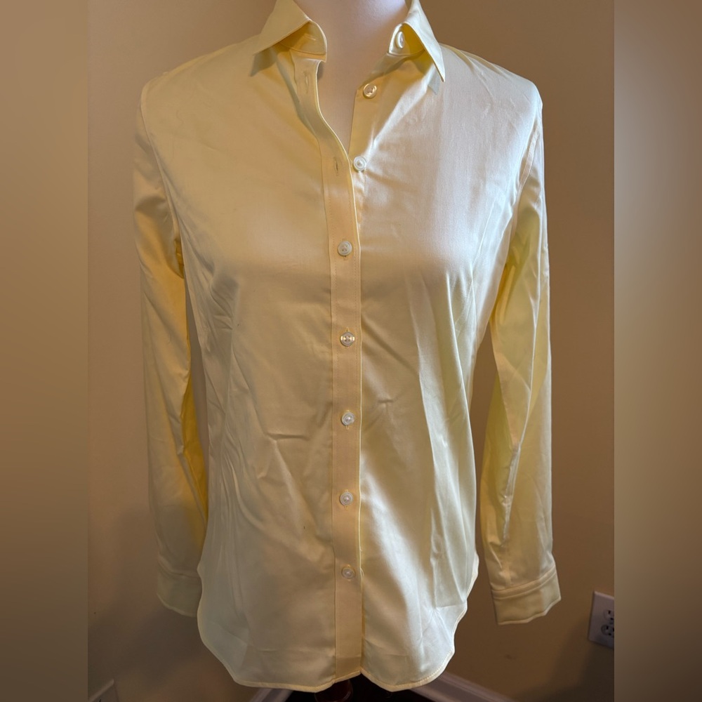 Lemon Yellow Classic Button Up, Banana Republic, NWT, Size 8P